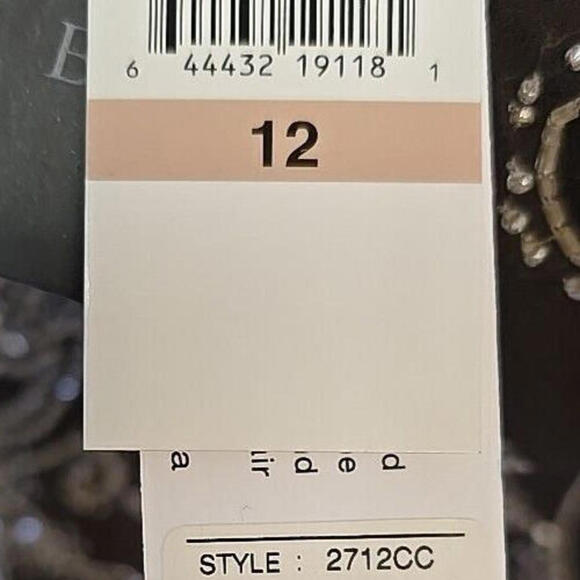 J Kara Beaded Formal Dress women’s‎ Boho Romantic Chocolate 12 Popover Gown NWT - Picture 9 of 16
